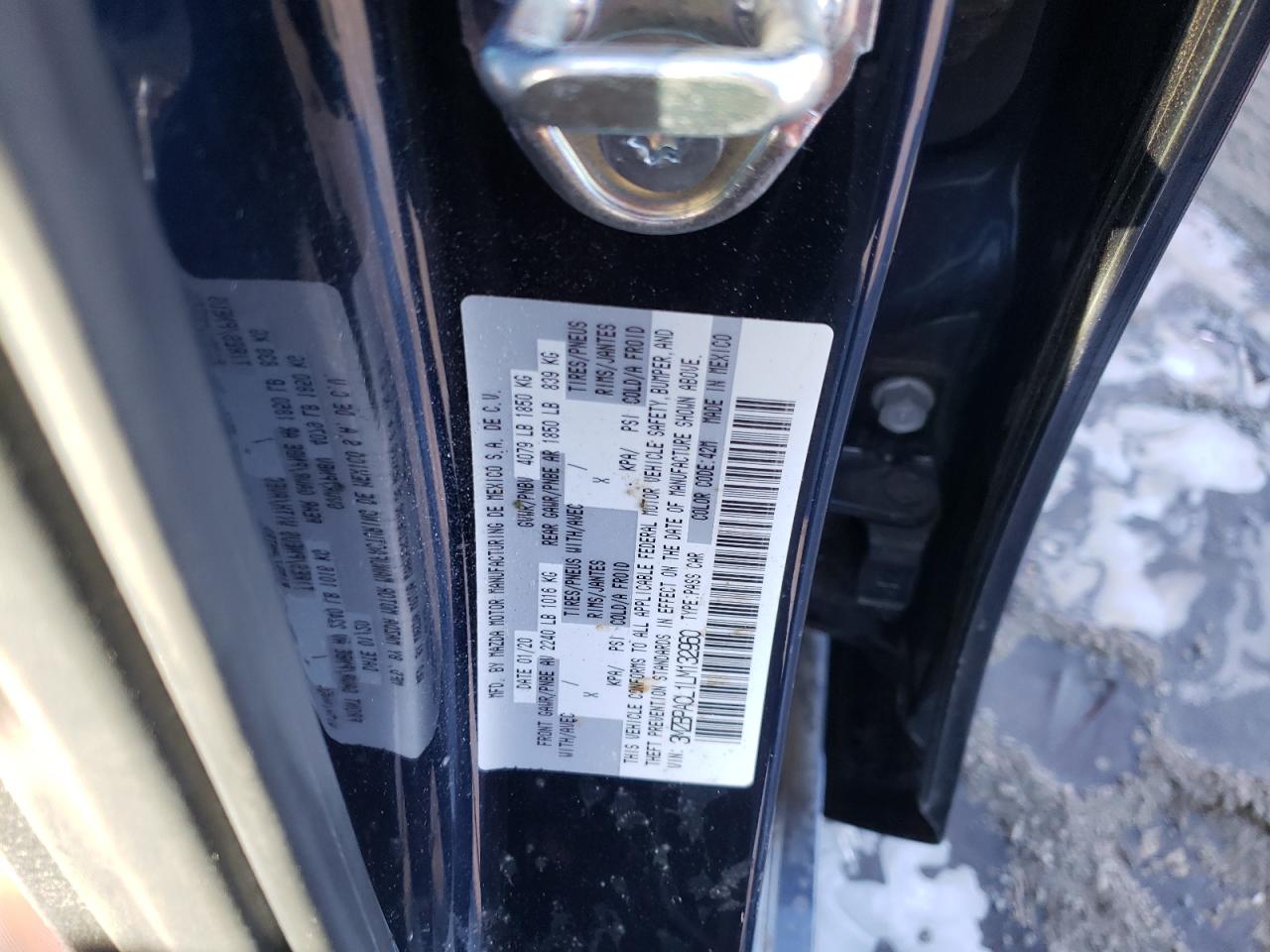 2020 Mazda 3 Select VIN: 3MZBPACL1LM132960 Lot: 43279835