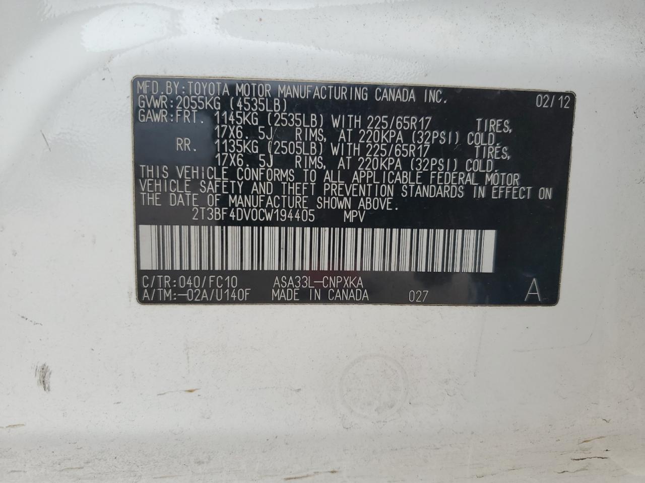 2012 Toyota RAV 4 - Image 13
