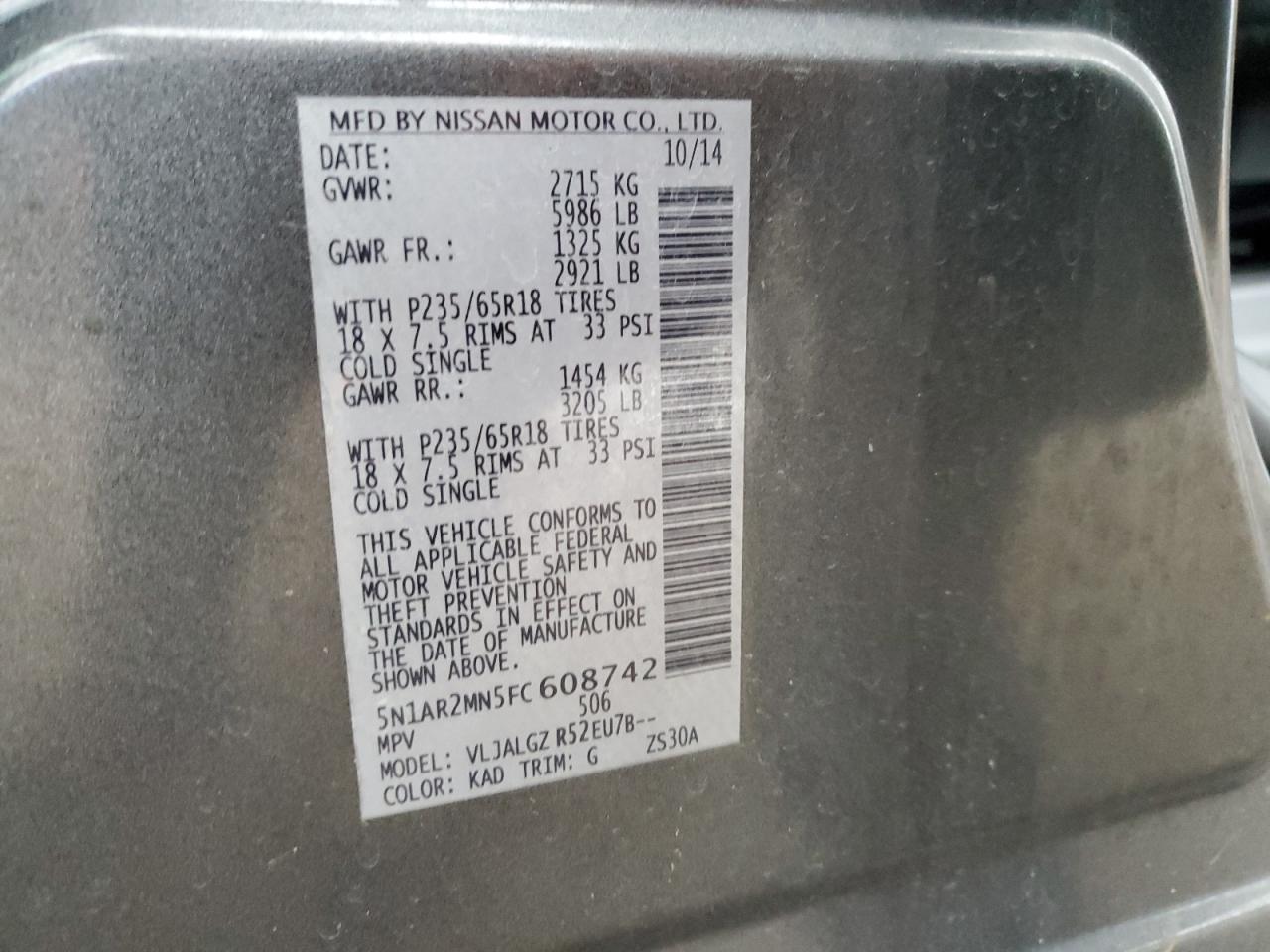 2015 Nissan Pathfinder - Image 14