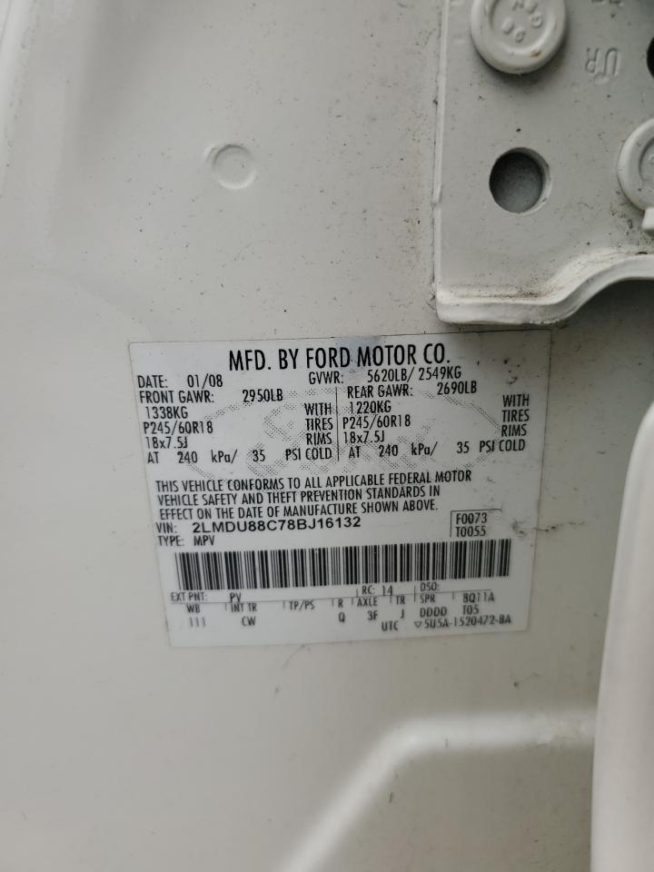 2008 Lincoln Mkx VIN: 2LMDU88C78BJ16132 Lot: 44565145