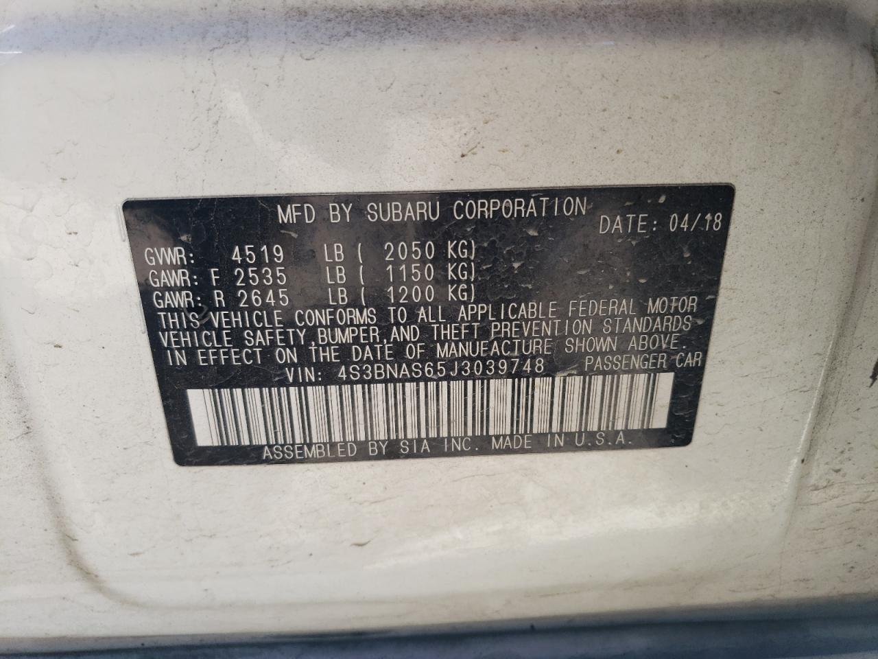 2018 Subaru Legacy - Image 15