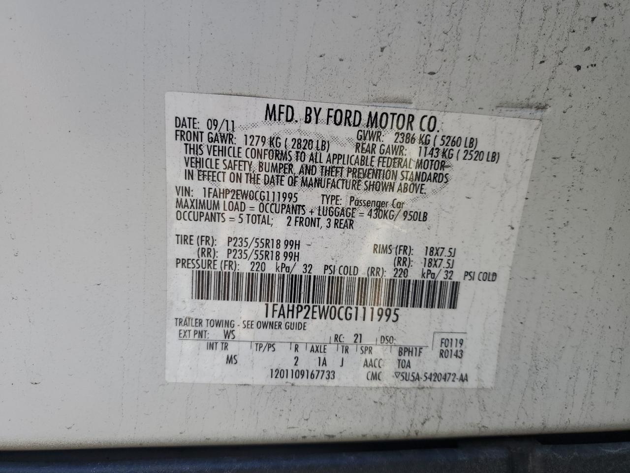 2012 Ford Taurus - Image 12