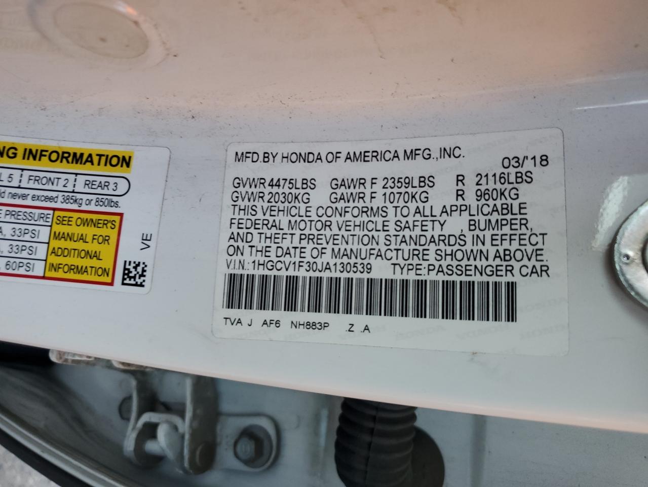2018 Honda Accord - Image 13