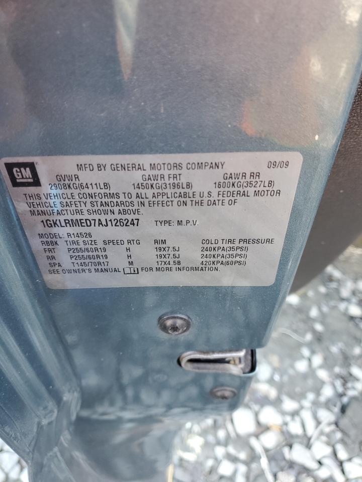 2010 GMC Acadia Slt-1 VIN: 1GKLRMED7AJ126247 Lot: 44552335