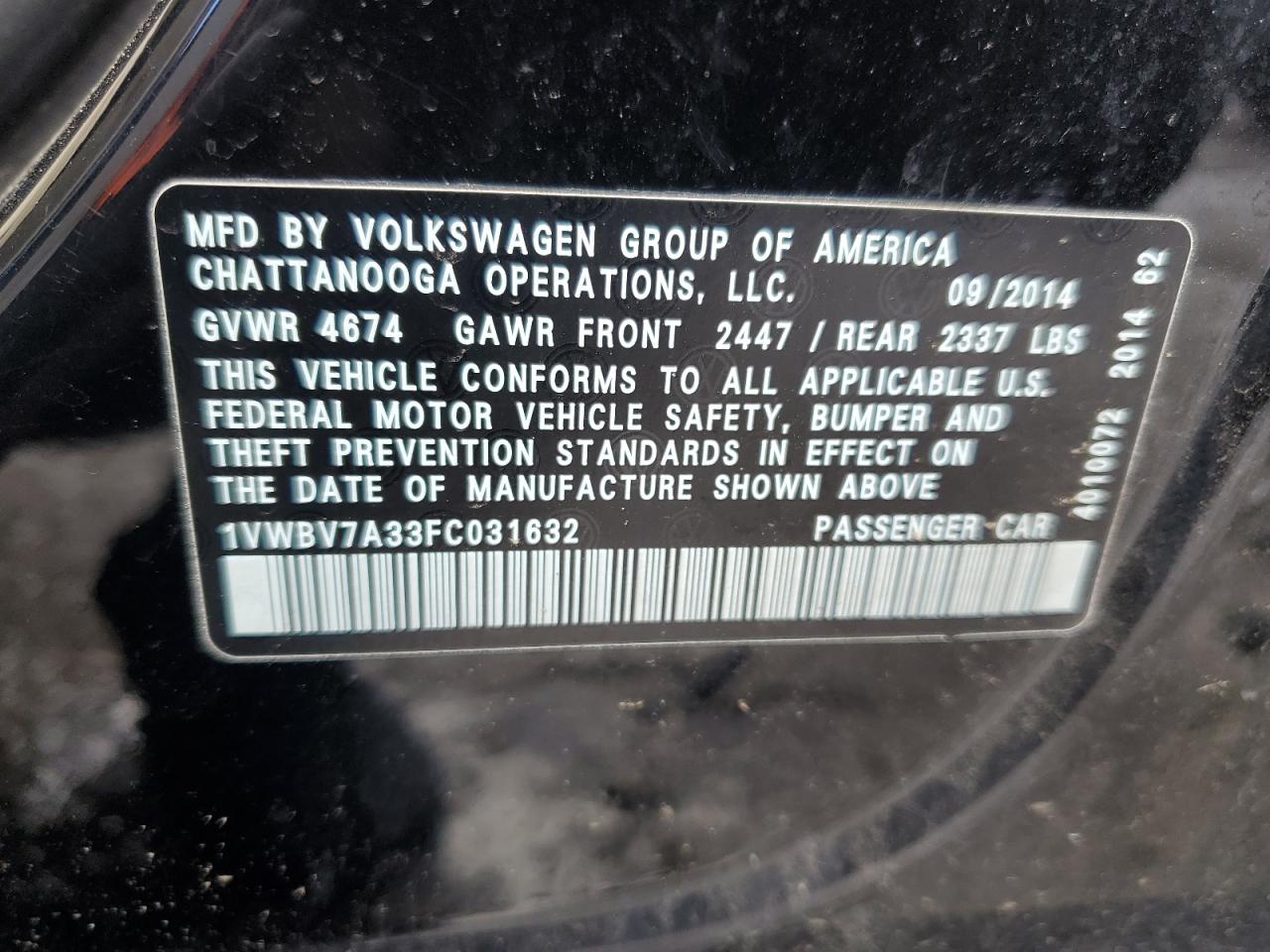 2015 Volkswagen Passat - Image 13