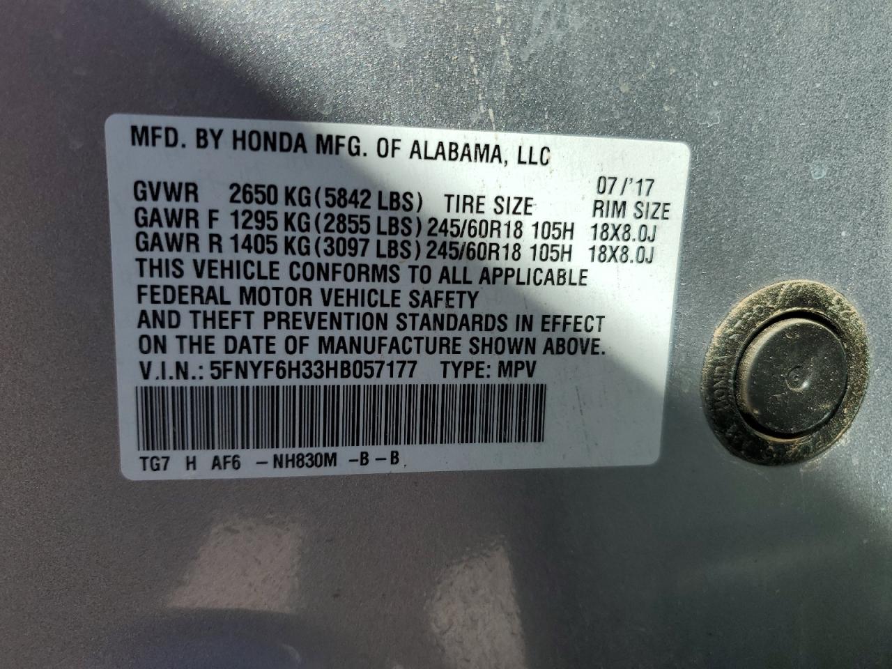 2017 Honda Pilot - Image 15