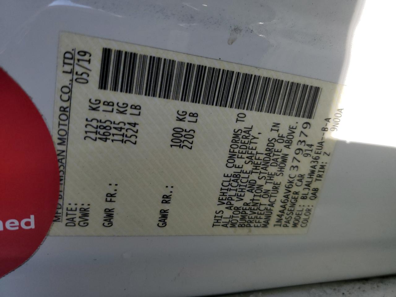 2019 Nissan Maxima - Image 12