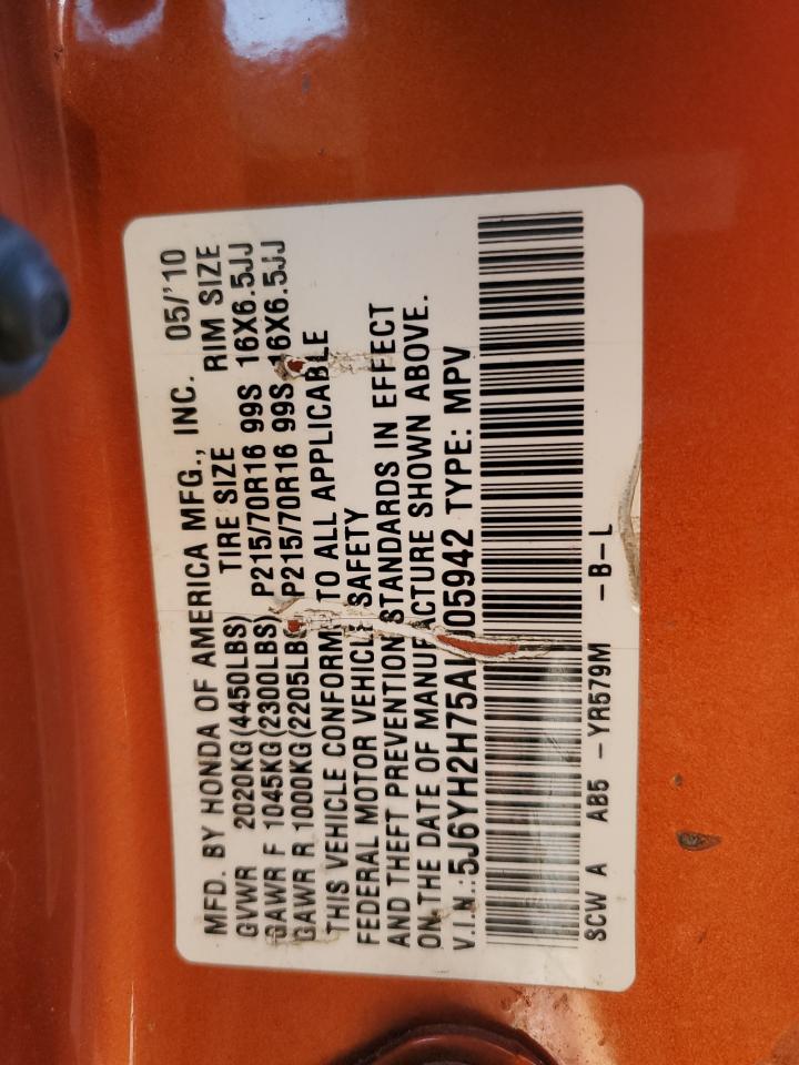 2010 Honda Element Ex VIN: 5J6YH2H75AL008453 Lot: 47427195