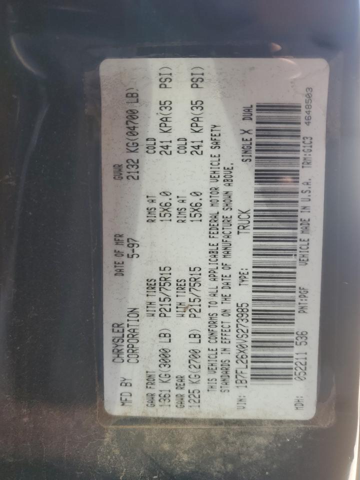 1997 Dodge Dakota VIN: 1B7FL26X0VS273985 Lot: 46641245