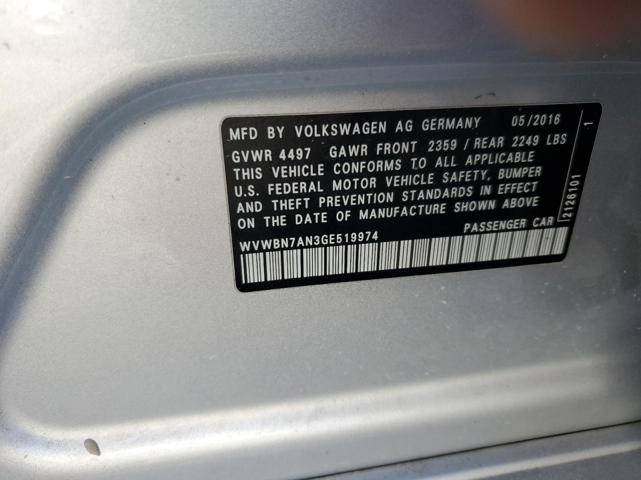 2016 Volkswagen Passat CC - Image 12
