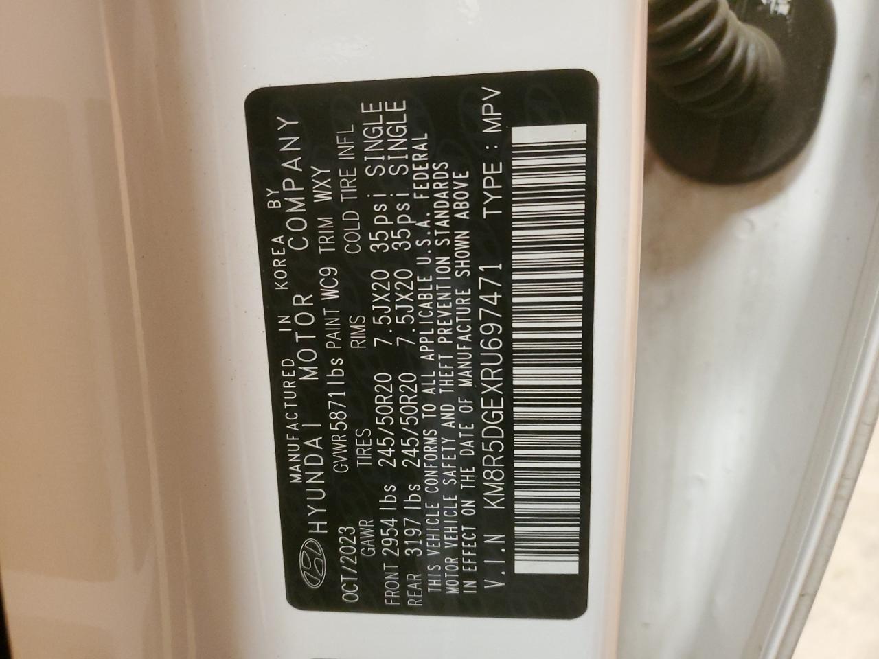 2024 Hyundai Palisade Limited VIN: KM8R5DGEXRU697471 Lot: 45907715