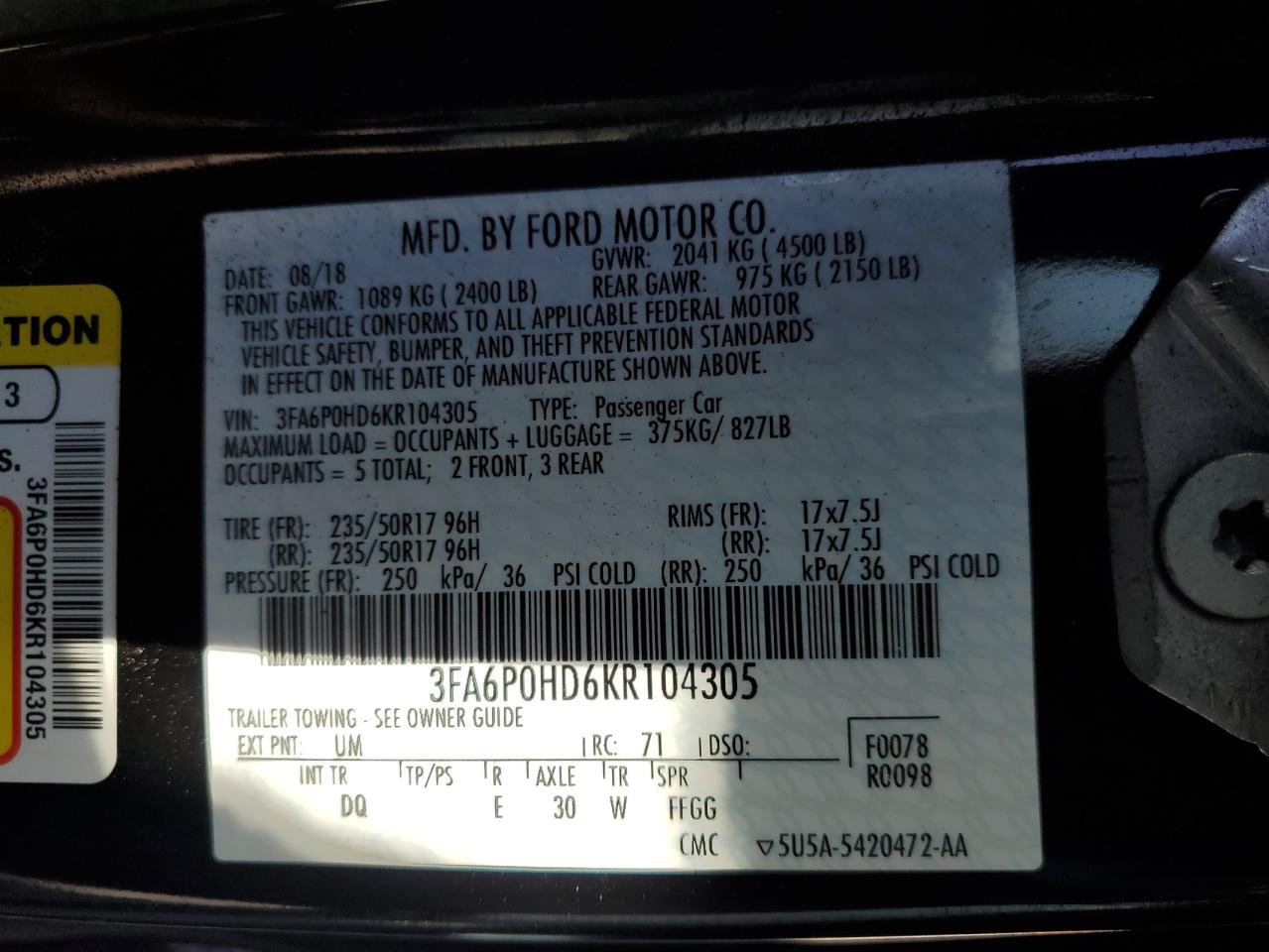 2019 Ford Fusion - Image 15