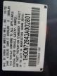 2003 Honda Accord Ex продається в Candia, NH - Front End