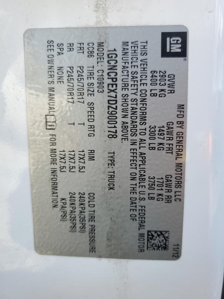 2013 Chevrolet Silverado C1500 VIN: 1GCNCPEX7DZ900178 Lot: 44005405