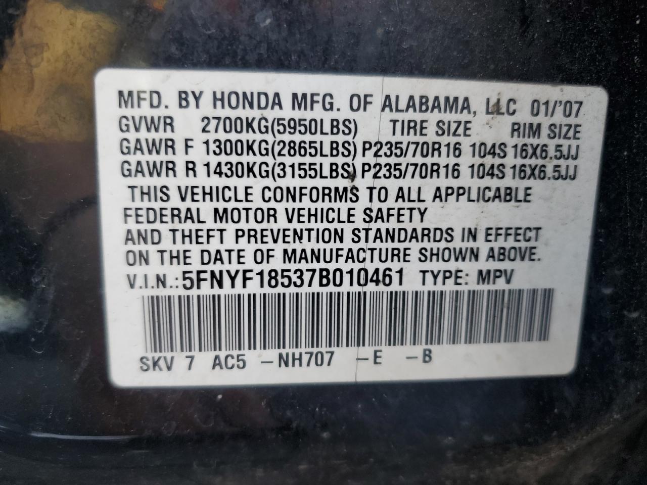 2007 Honda Pilot - Image 15