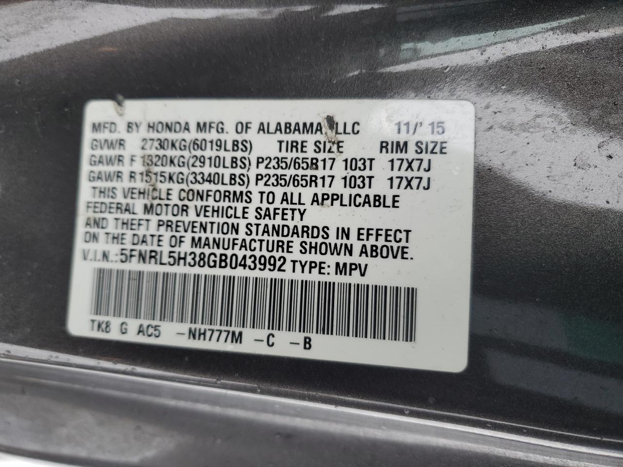 2016 Honda Odyssey - Image 13