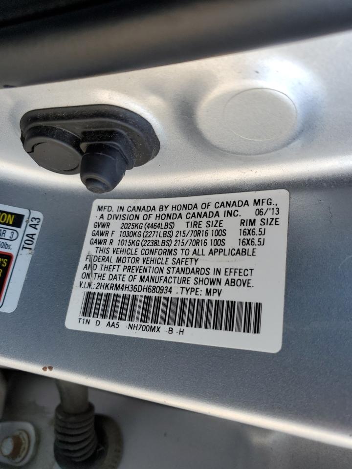 2013 Honda Cr-V Lx VIN: 2HKRM4H36DH680934 Lot: 89332775