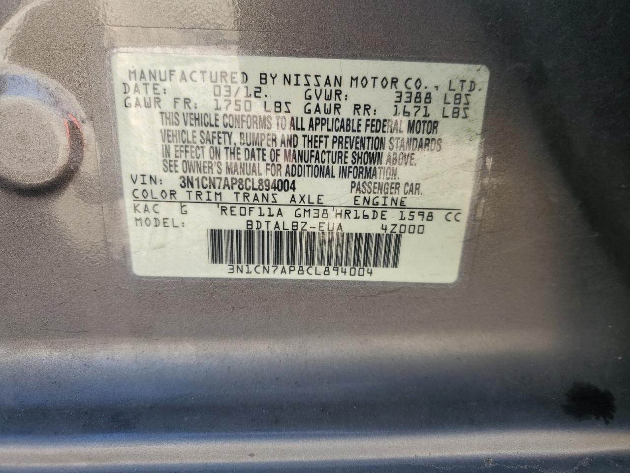 2012 Nissan Versa - Image 12