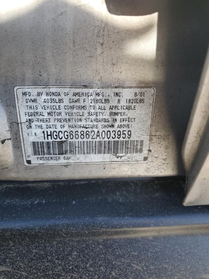 2002 Honda Accord Ex VIN: 1HGCG66862A003959 Lot: 45805865