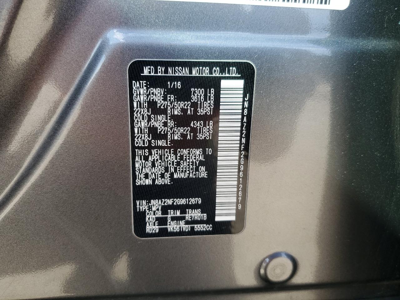2016 Infiniti QX80 - Image 14
