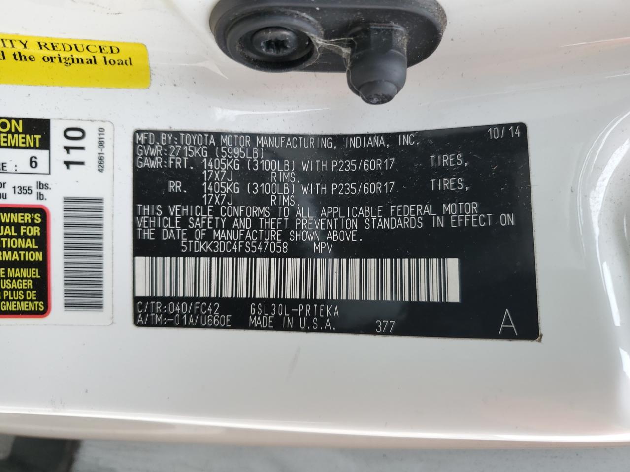 2015 Toyota Sienna - Image 14