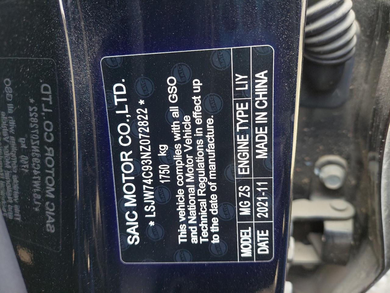 LSJW74C93NZ072822 - 2022 Mg ZS - #45829215