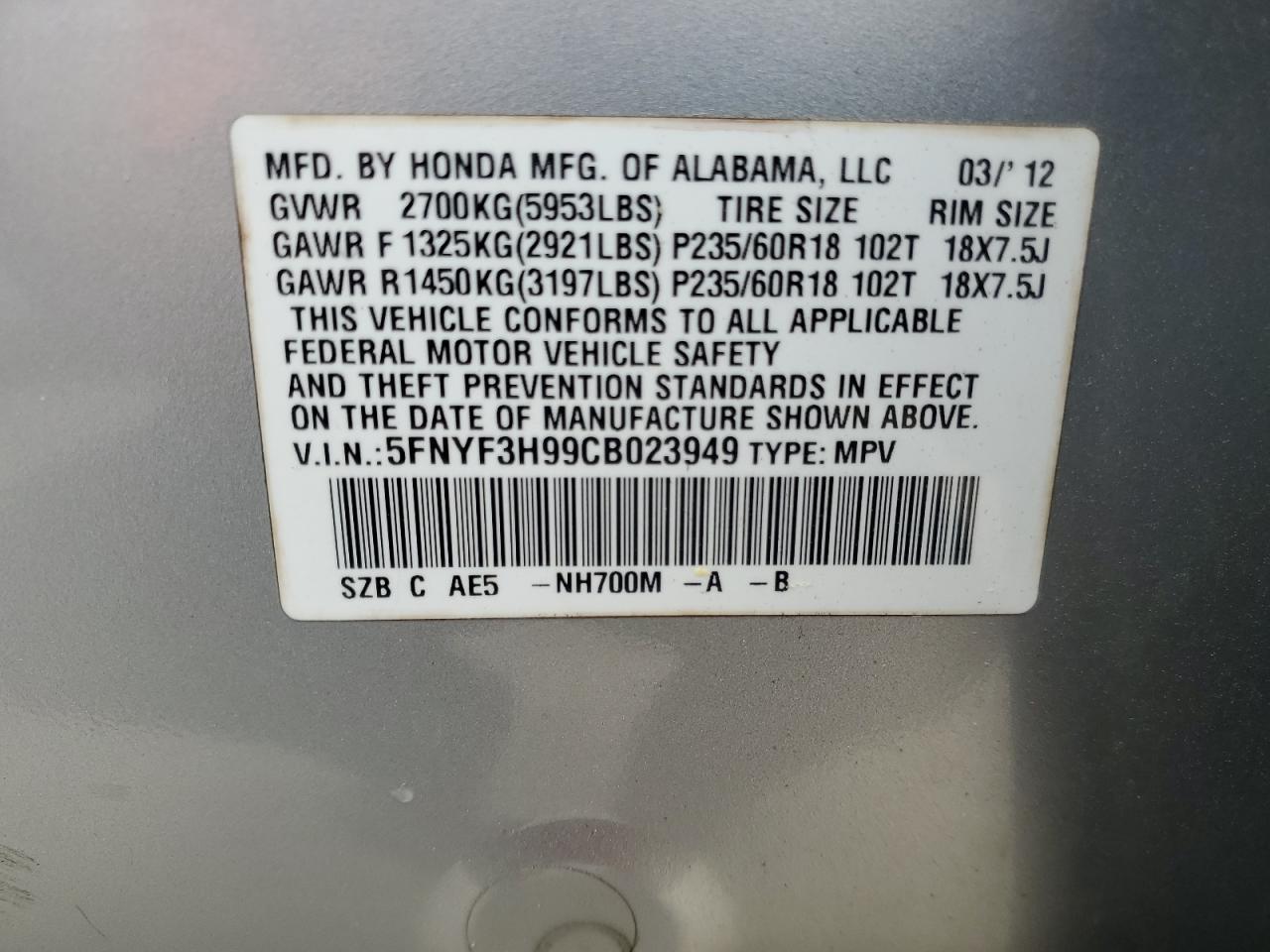 2012 Honda Pilot - Image 13