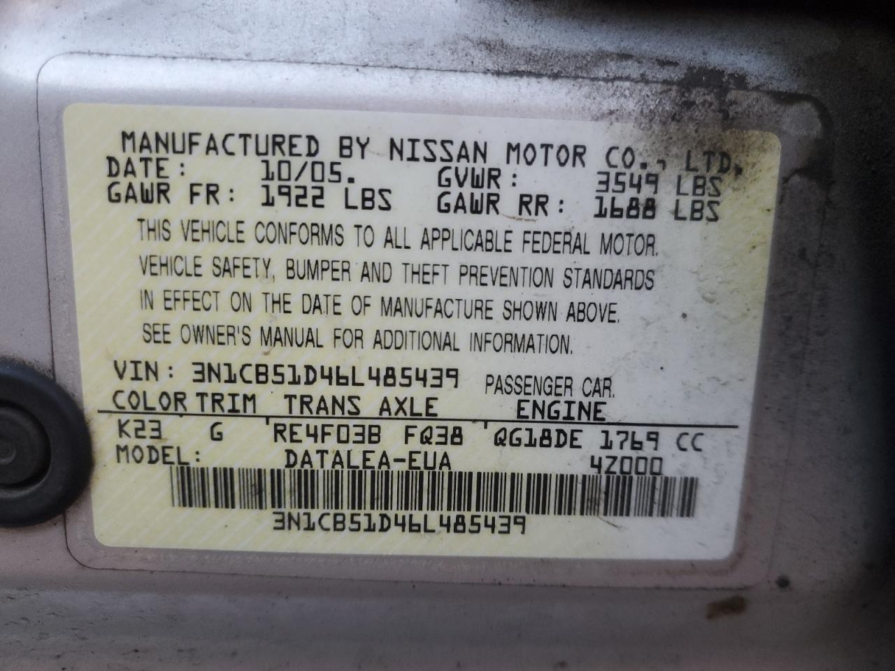 2006 Nissan Sentra - Image 14