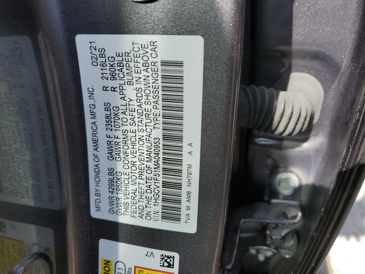 2021 Honda Accord - Image 12