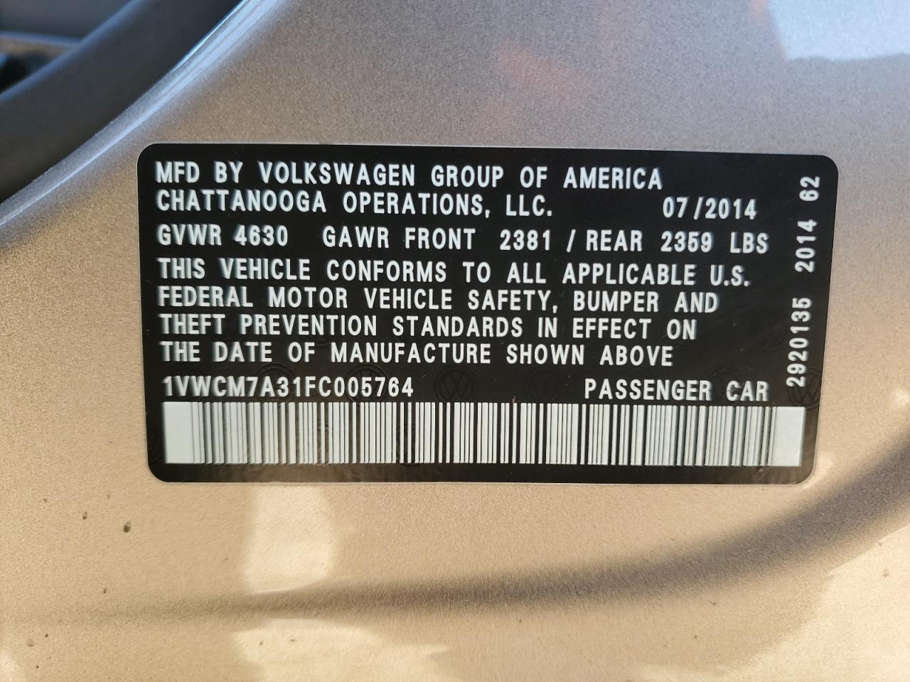 2015 Volkswagen Passat - Image 13