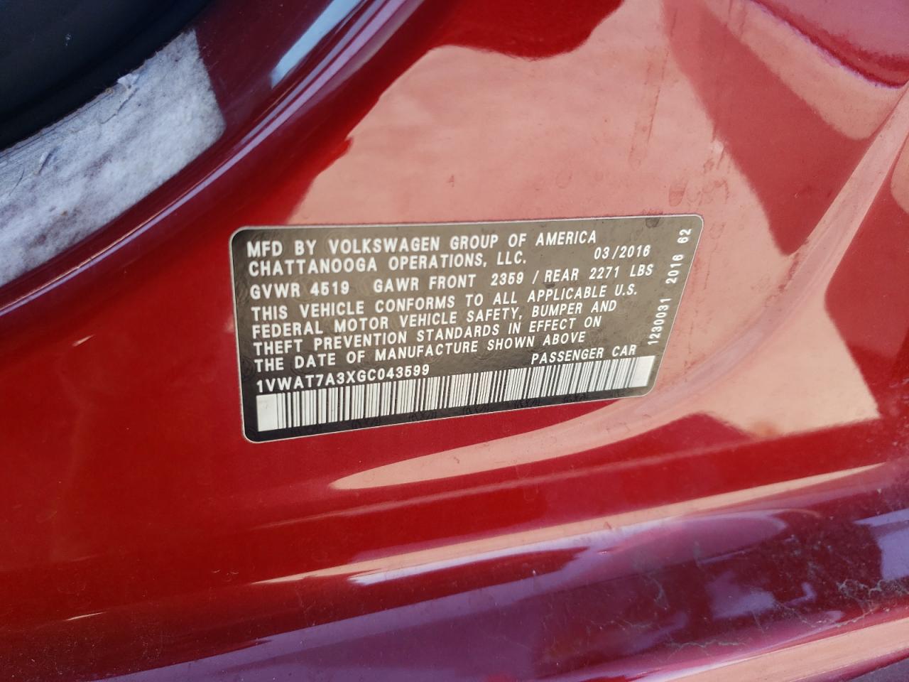 2016 Volkswagen Passat - Image 12