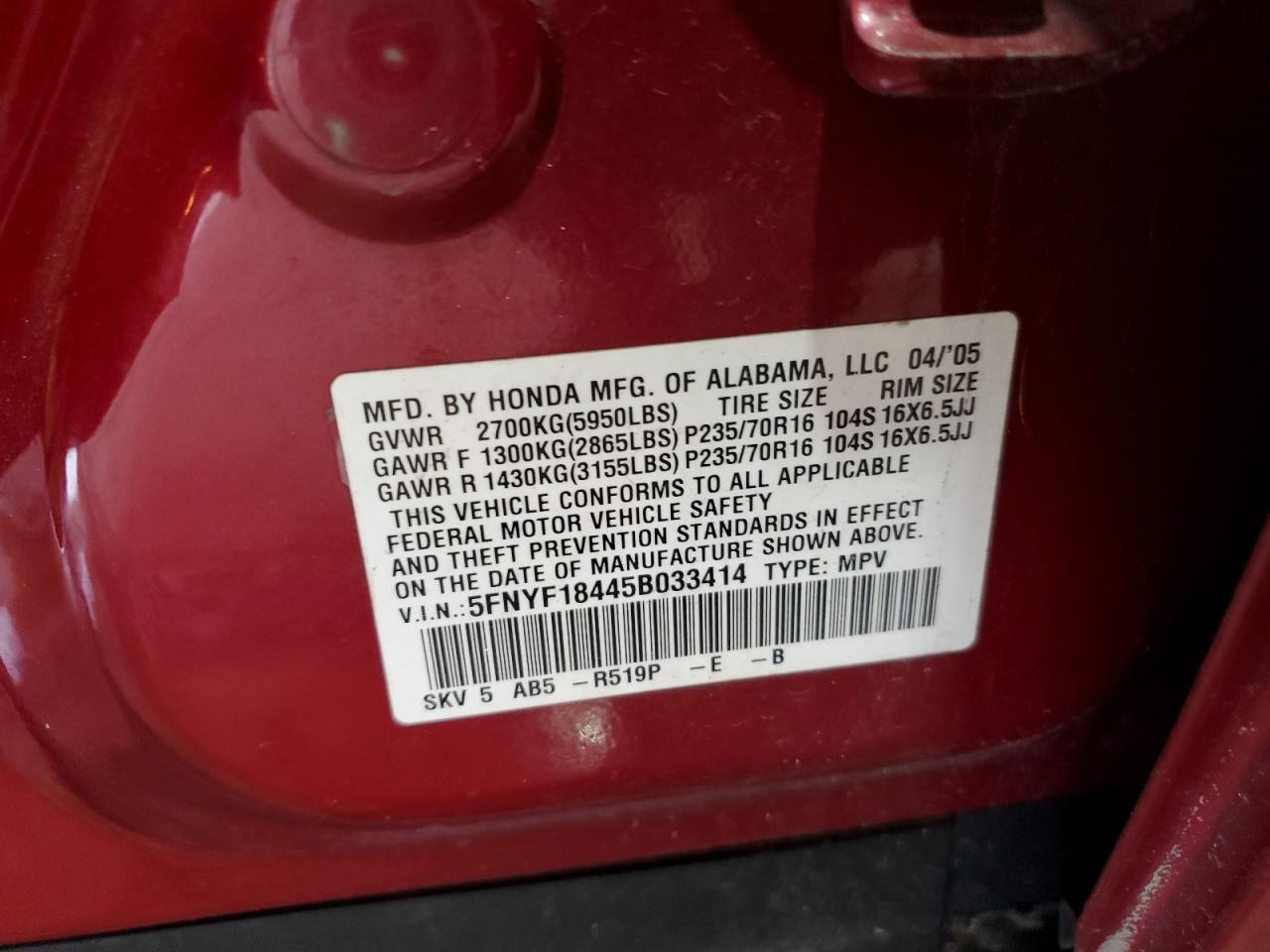 2005 Honda Pilot - Image 13