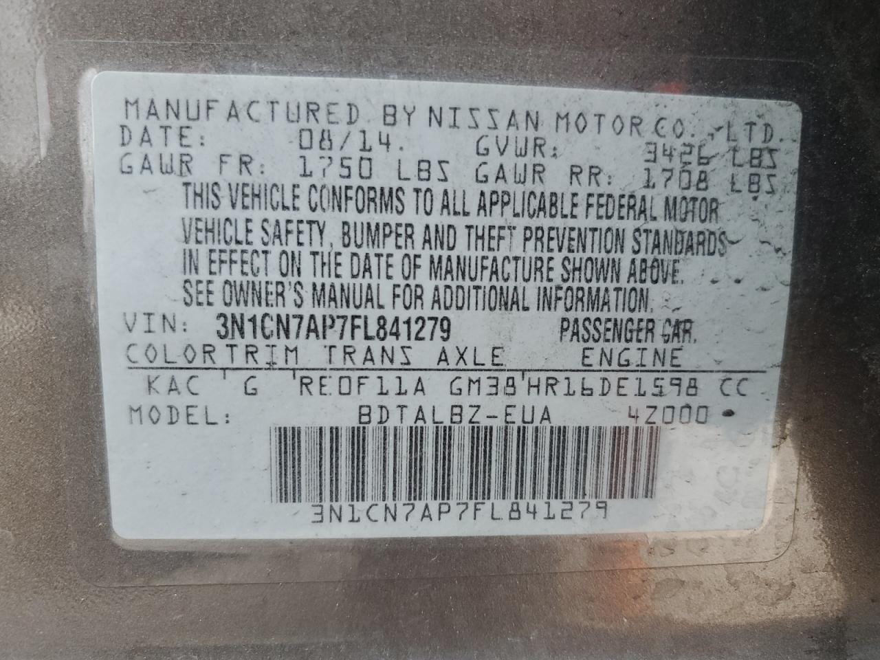 2015 Nissan Versa - Image 12