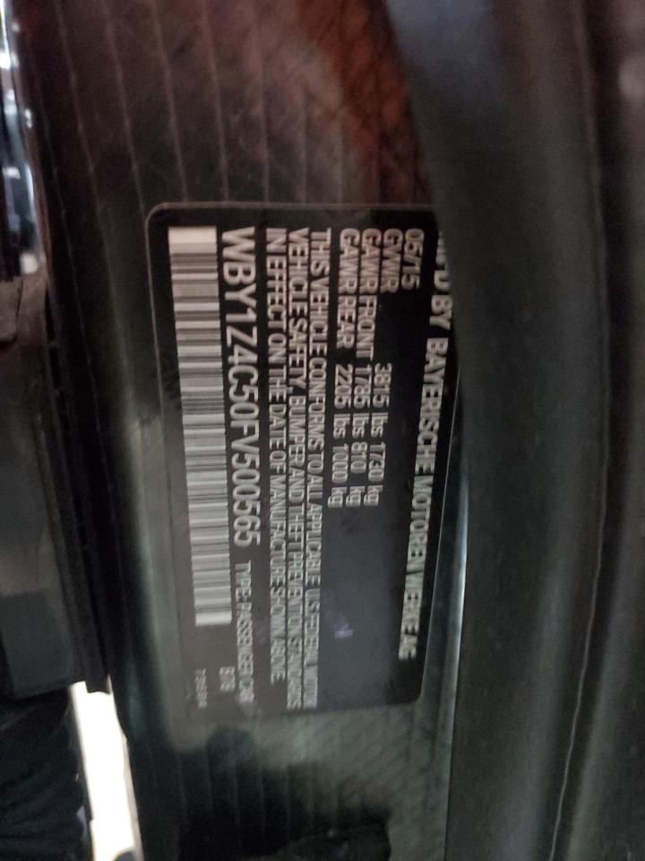 2015 BMW I3 Rex VIN: WBY1Z4C50FV500565 Lot: 45490925