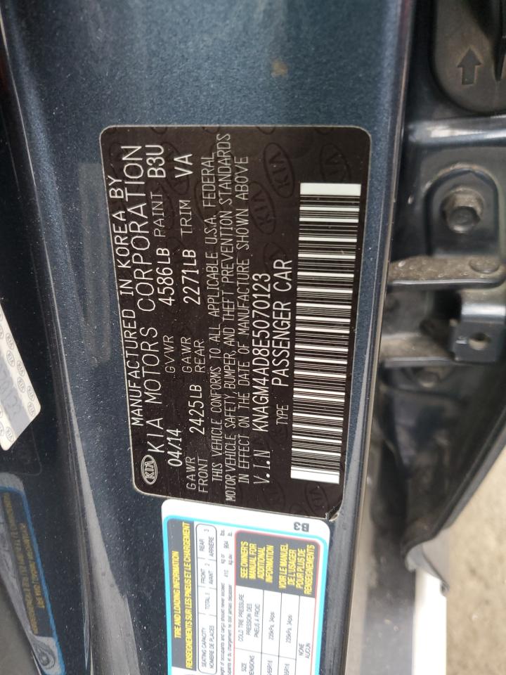 2014 Kia Optima Hybrid VIN: KNAGM4AD8E5070123 Lot: 43789255