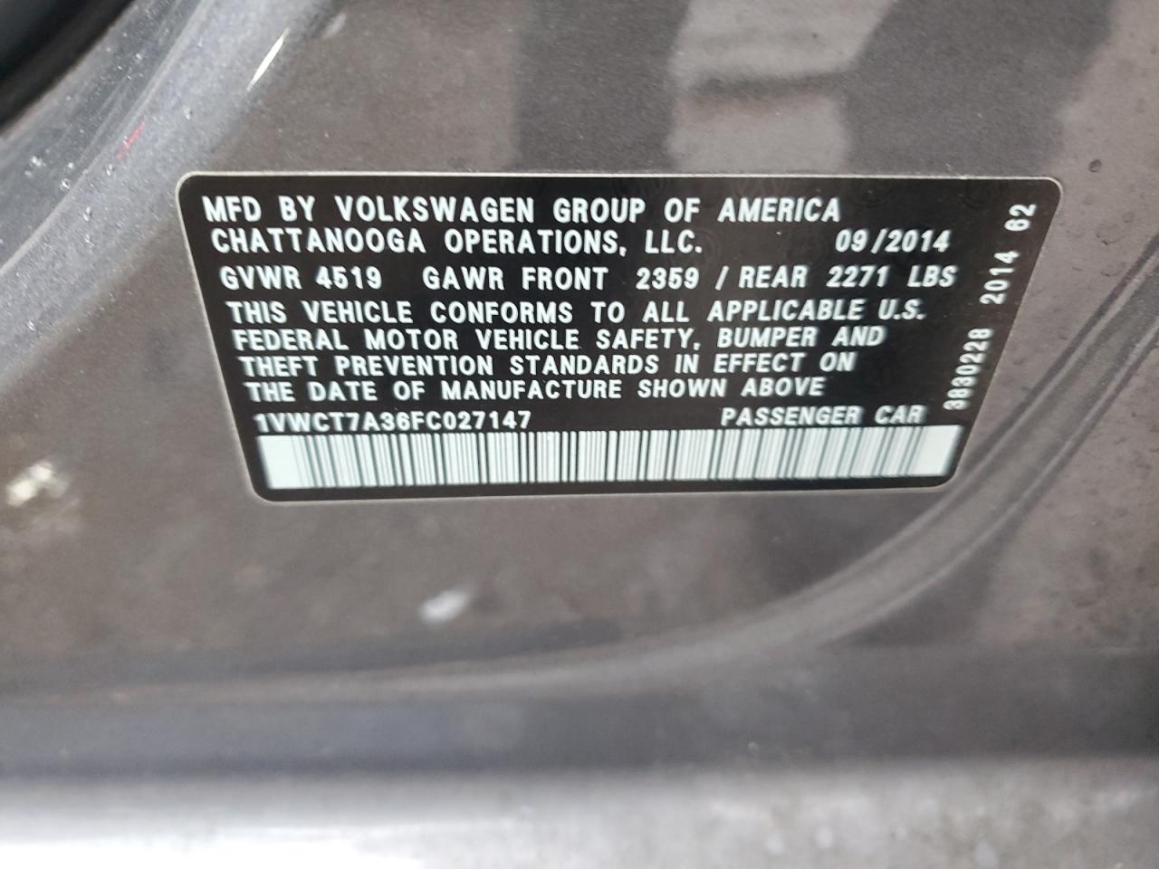 2015 Volkswagen Passat - Image 12