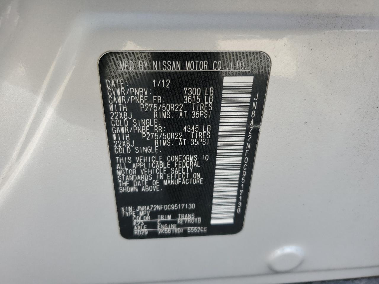 2012 Infiniti QX56 - Image 13