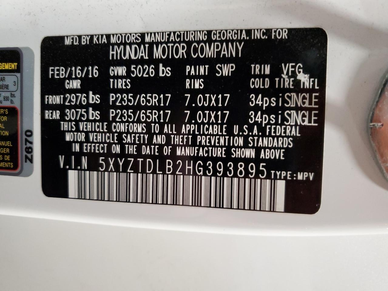 2017 Hyundai Santa Fe - Image 15