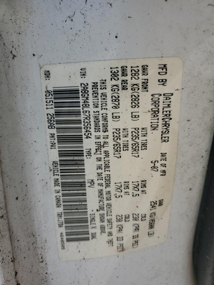 2007 Chrysler Pacifica VIN: 2A8GM48L67R356454 Lot: 47347305