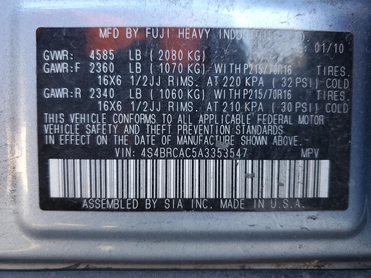 2010 Subaru Outback - Image 13