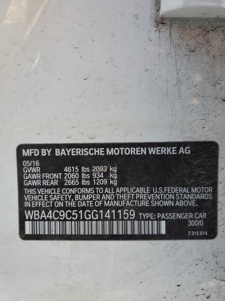 2016 BMW 428 Xi Gran Coupe Sulev VIN: WBA4C9C51GG141159 Lot: 44223705