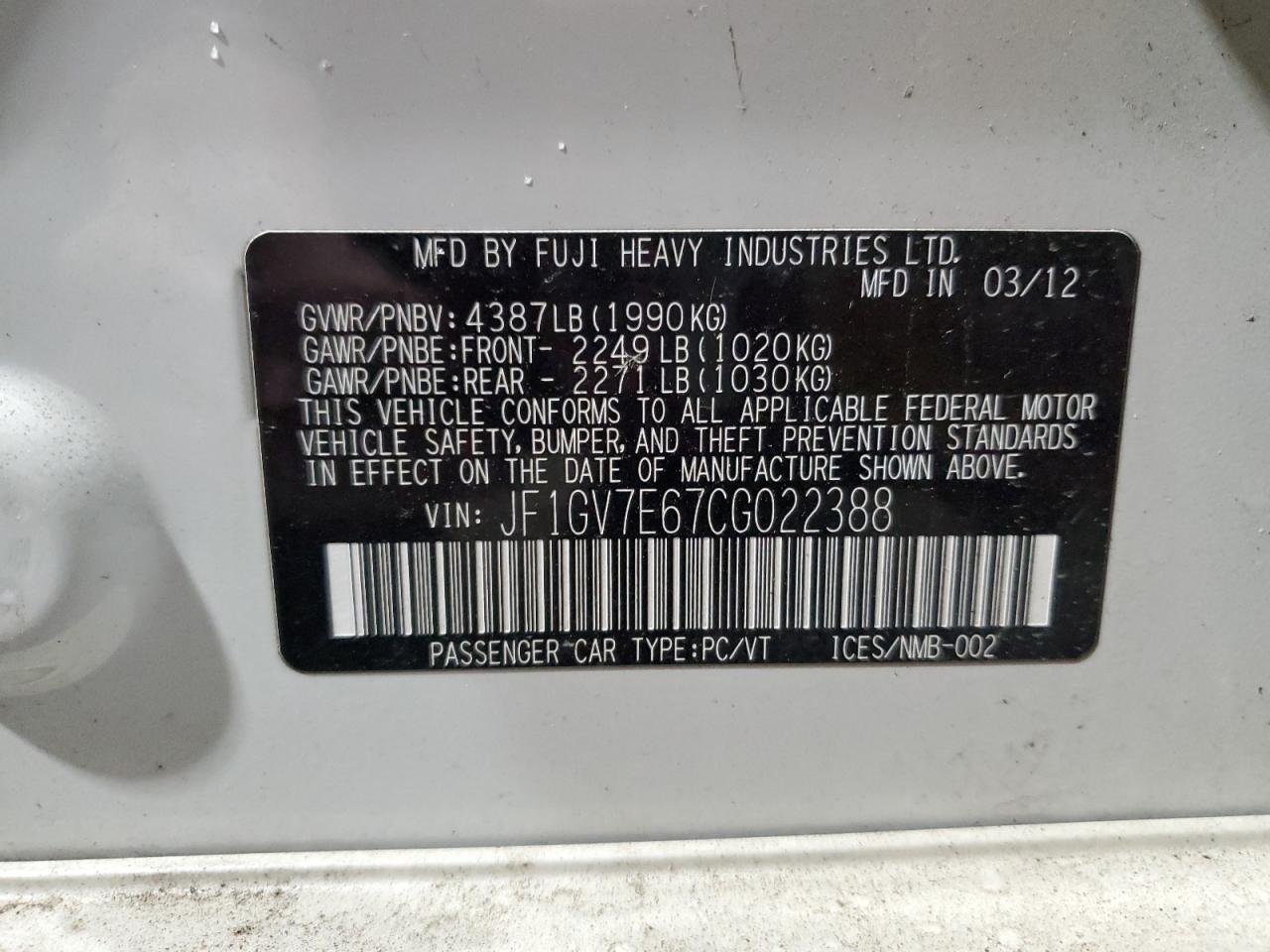 2012 Subaru WRX - Image 12