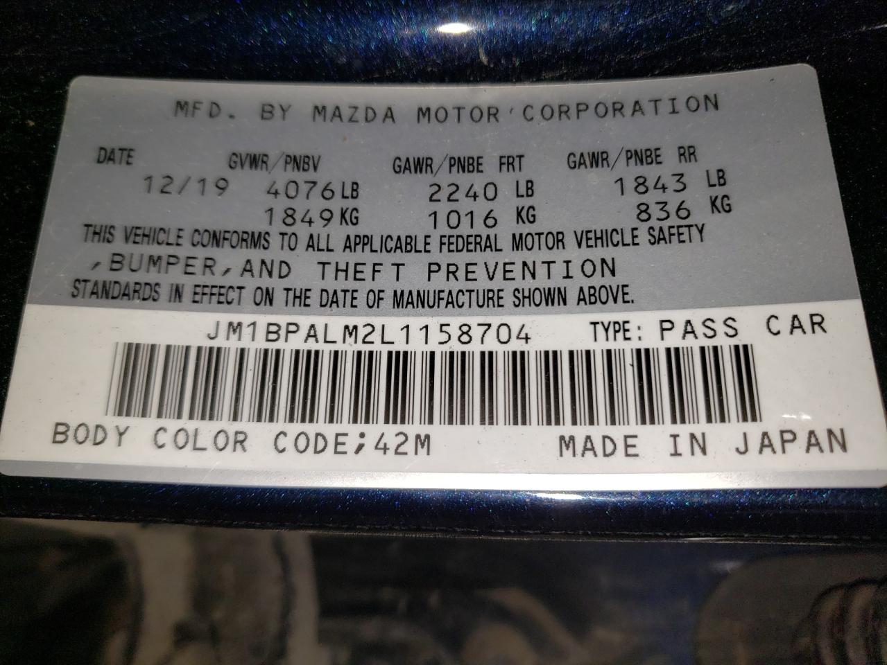 2020 Mazda 3 VIN: 463138850LDL0T Lot: 46314675