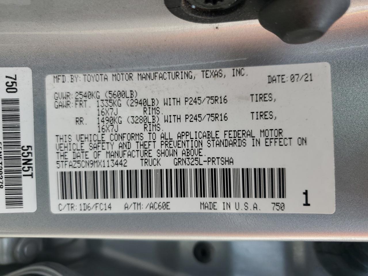 2021 Toyota Tacoma - Image 12