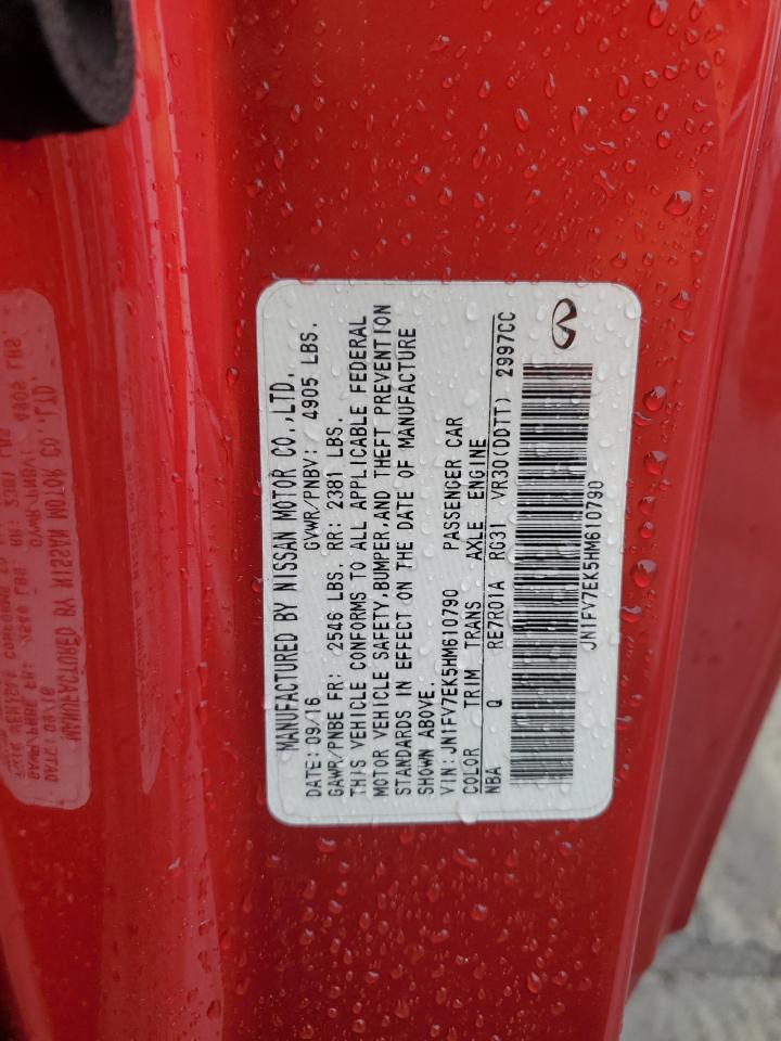 2017 Infiniti Q60 Red Sport 400 VIN: JN1FV7EK5HM610790 Lot: 45775315