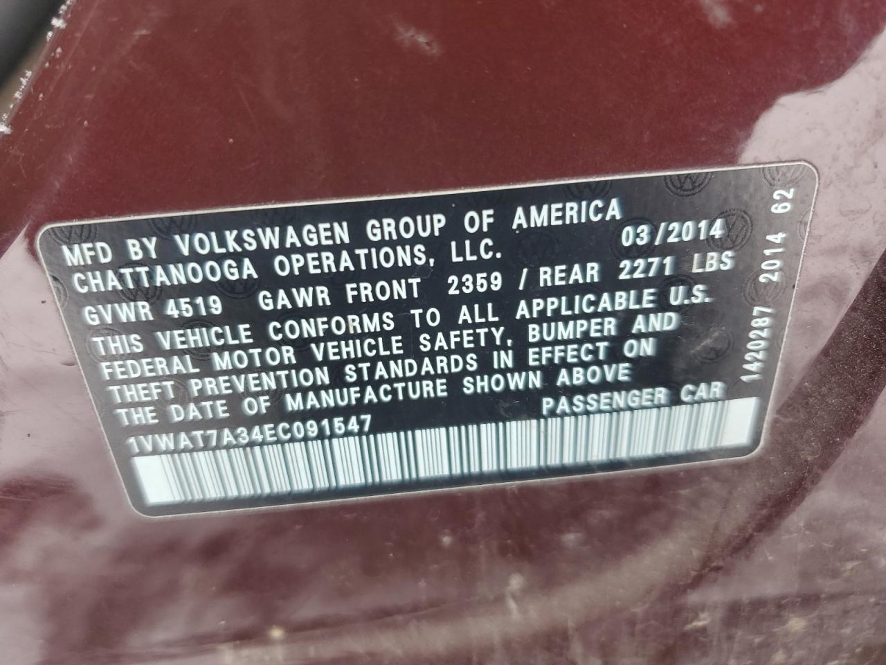 2014 Volkswagen Passat - Image 14