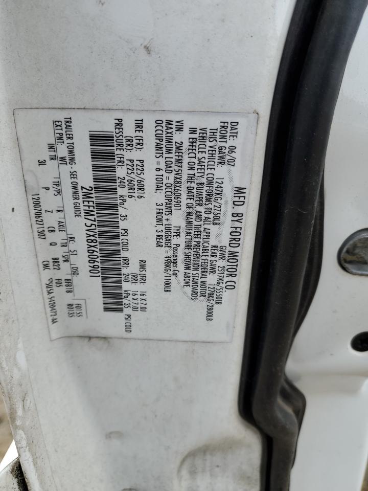2008 Mercury Grand Marquis Ls VIN: 2MEFM75VX8X606901 Lot: 43228645