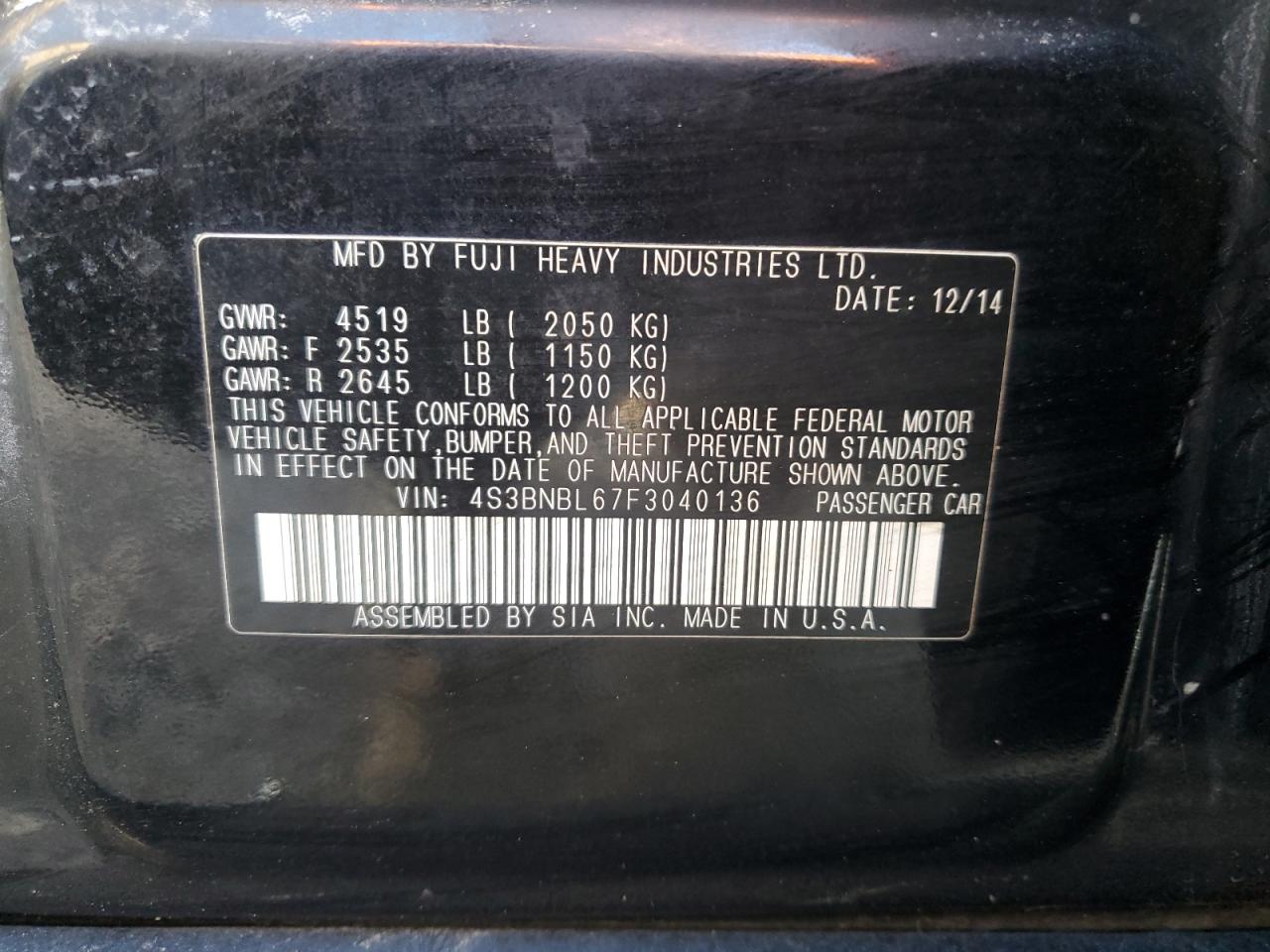 2015 Subaru Legacy - Image 12