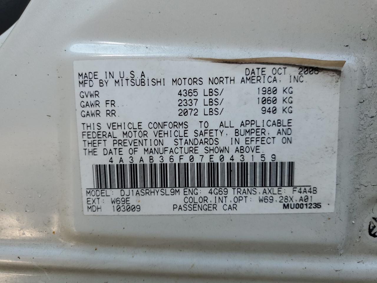 2007 Mitsubishi Galant - Image 13