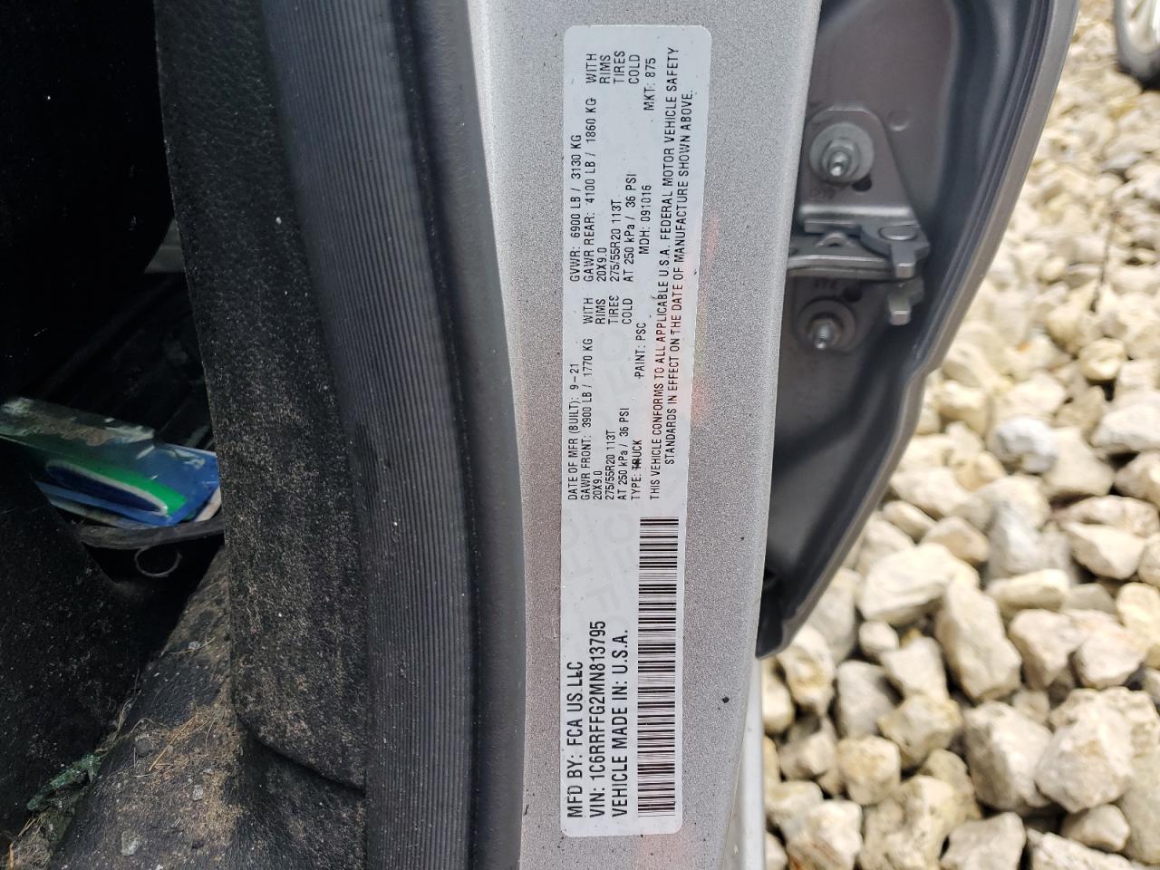 2021 Ram 1500 Big Horn/Lone Star VIN: 1C6RRFFG2MN813795 Lot: 43814565
